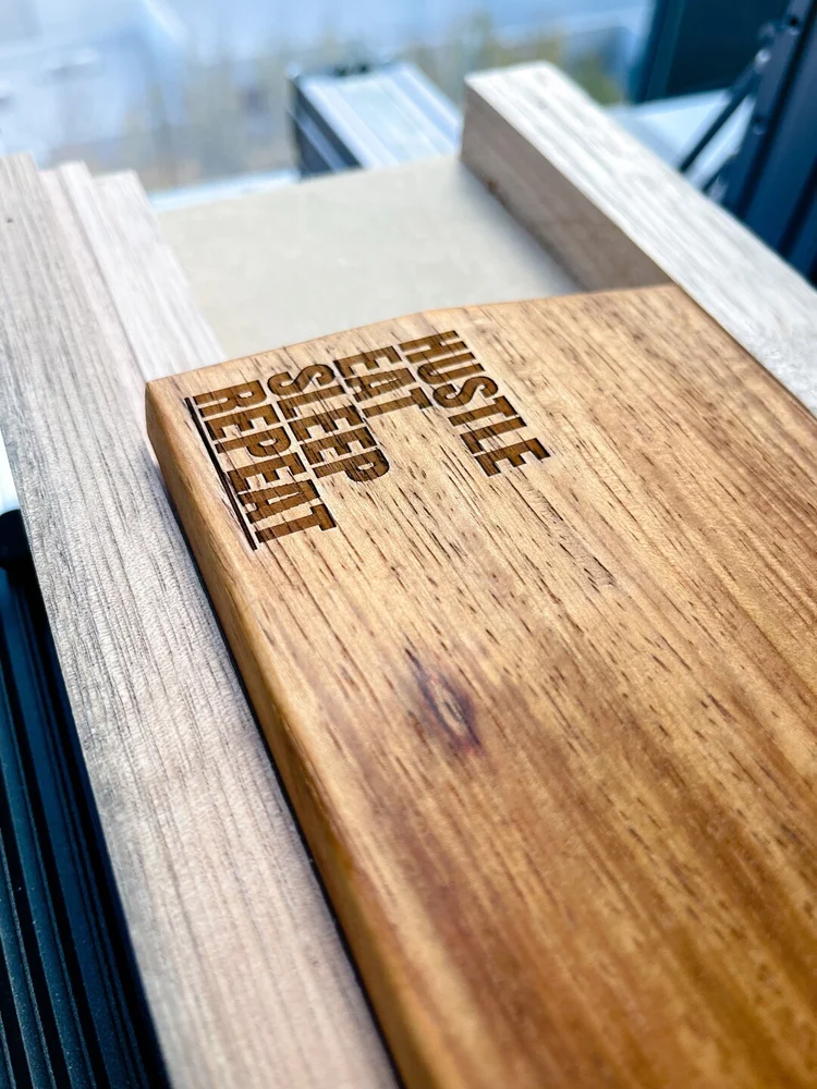 Custom laser engraving on palm rest