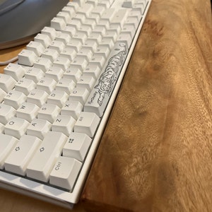 Morgan's desk setup with Wrist Assist palm rest